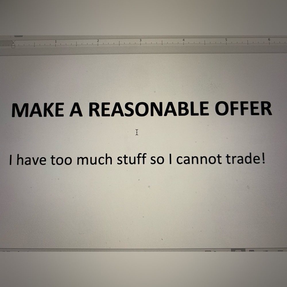 Make a reasonable offer!